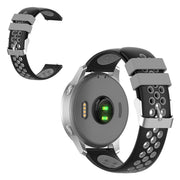 18 mm dwukolorowy silikonowy pasek do zegarka Garmin Vivoactive 4S / Vivomove 3S - Czarny / Szary