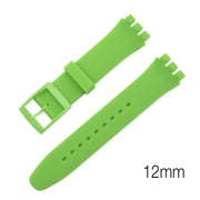 Prosty silikonowy pasek do zegarka 12 mm - Zielony